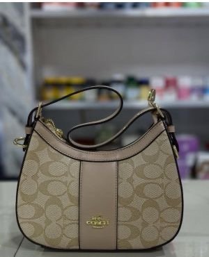 Coach Signature Hobo Shoulder Bag(white)