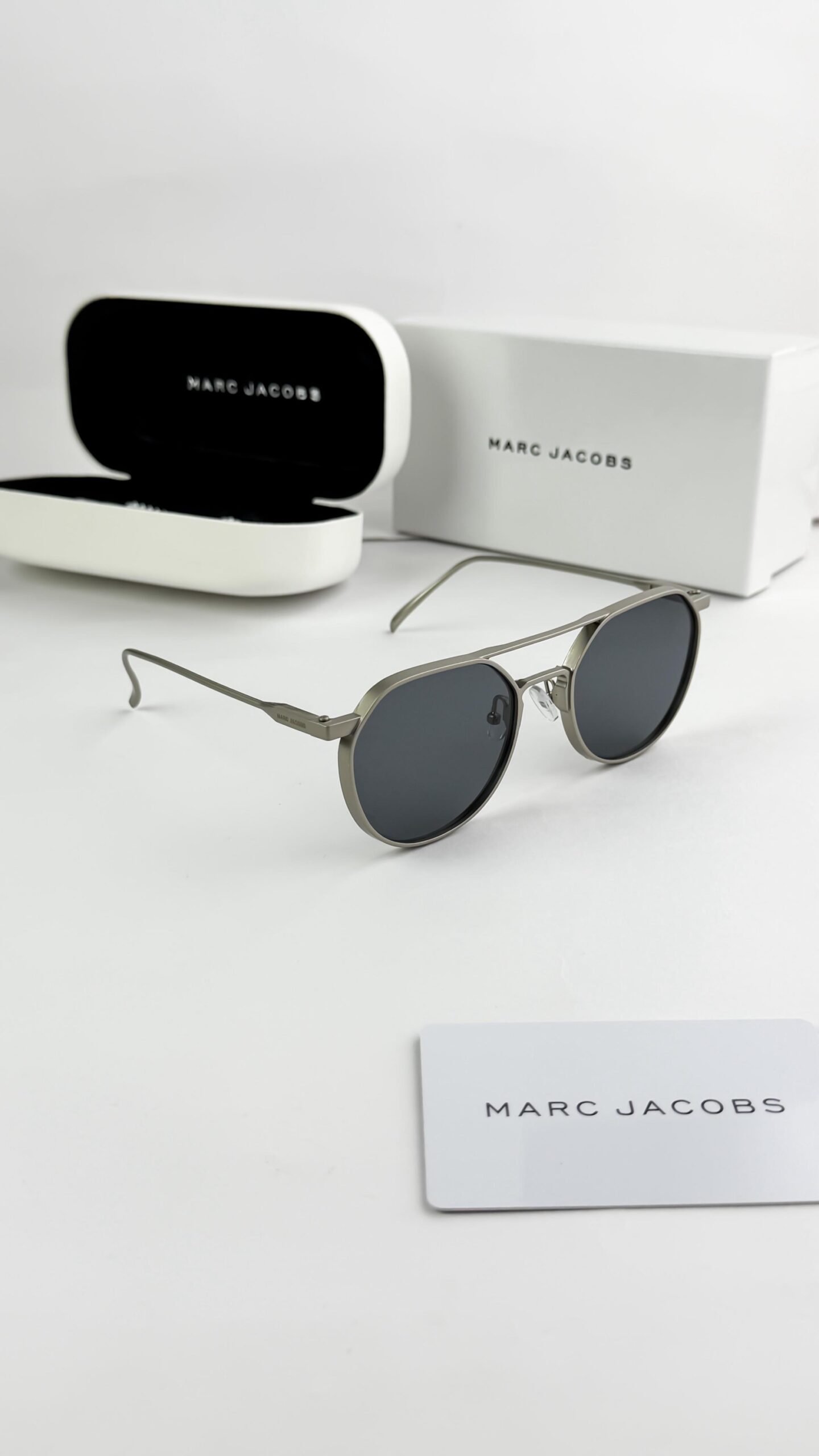Marc Jacobs 5051 Silver Black Sunglasses – Modern Designer Eyewear