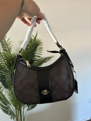 Coach Signature Hobo Shoulder Bag (brown and black)
