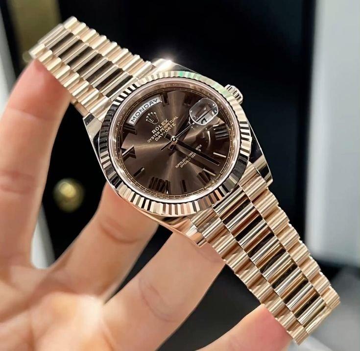 ROLEX Day-Date Rose Gold Brown