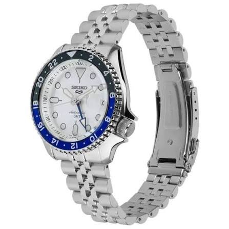 Seiko GMT Sports Watch – Automatic Dual Time Zone Timepiece (white)