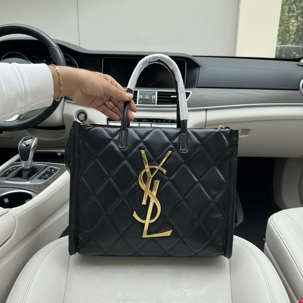 Saint Laurent Icare Quilted Tote Bag