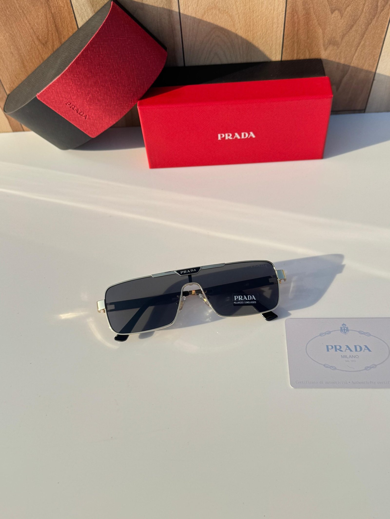 Prada 22028 Gold Black Sunglasses – Luxury Metal Designer Eyewear