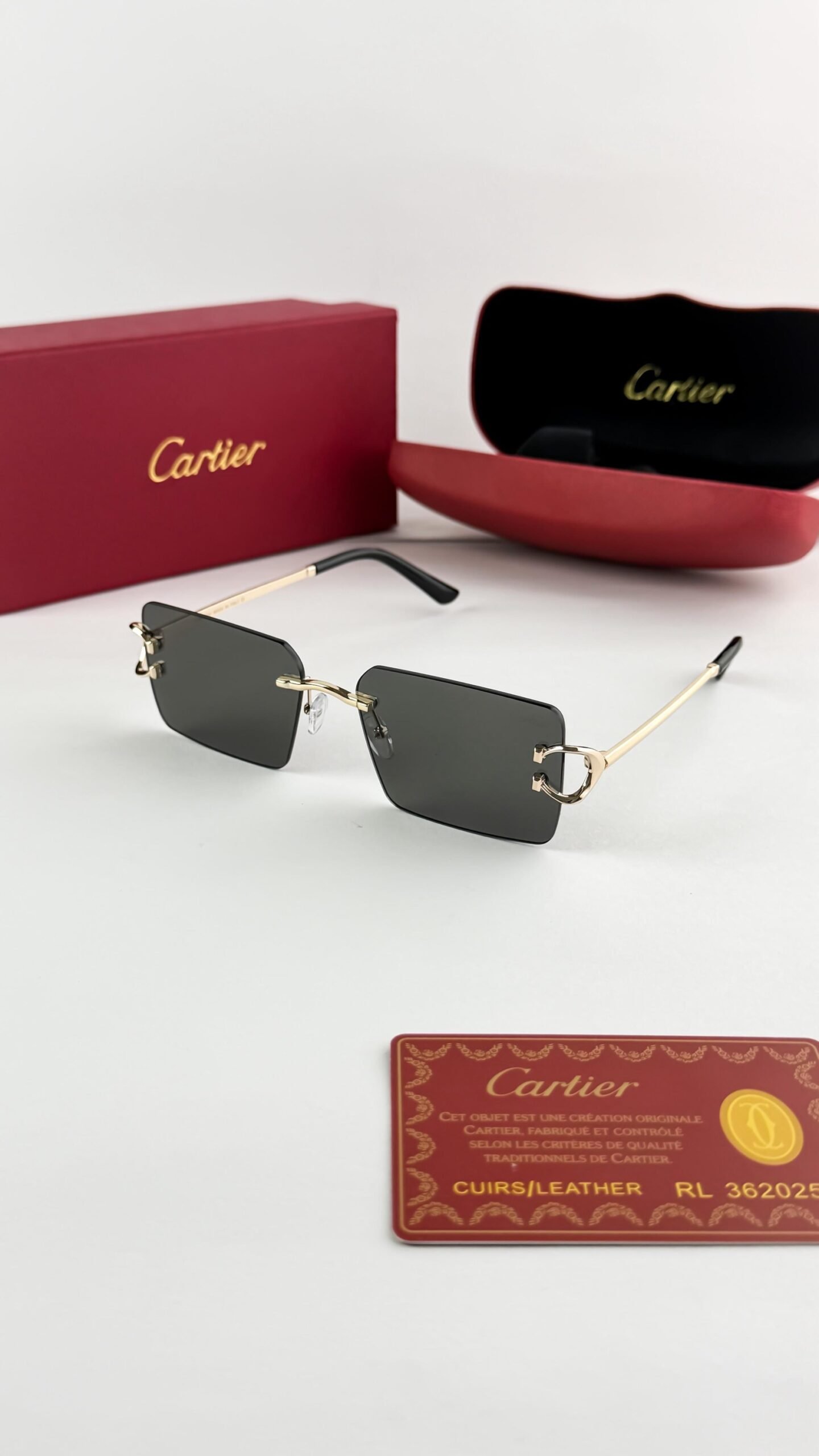 Cartier Gold Black Sunglasses – Luxury Designer Eyewear