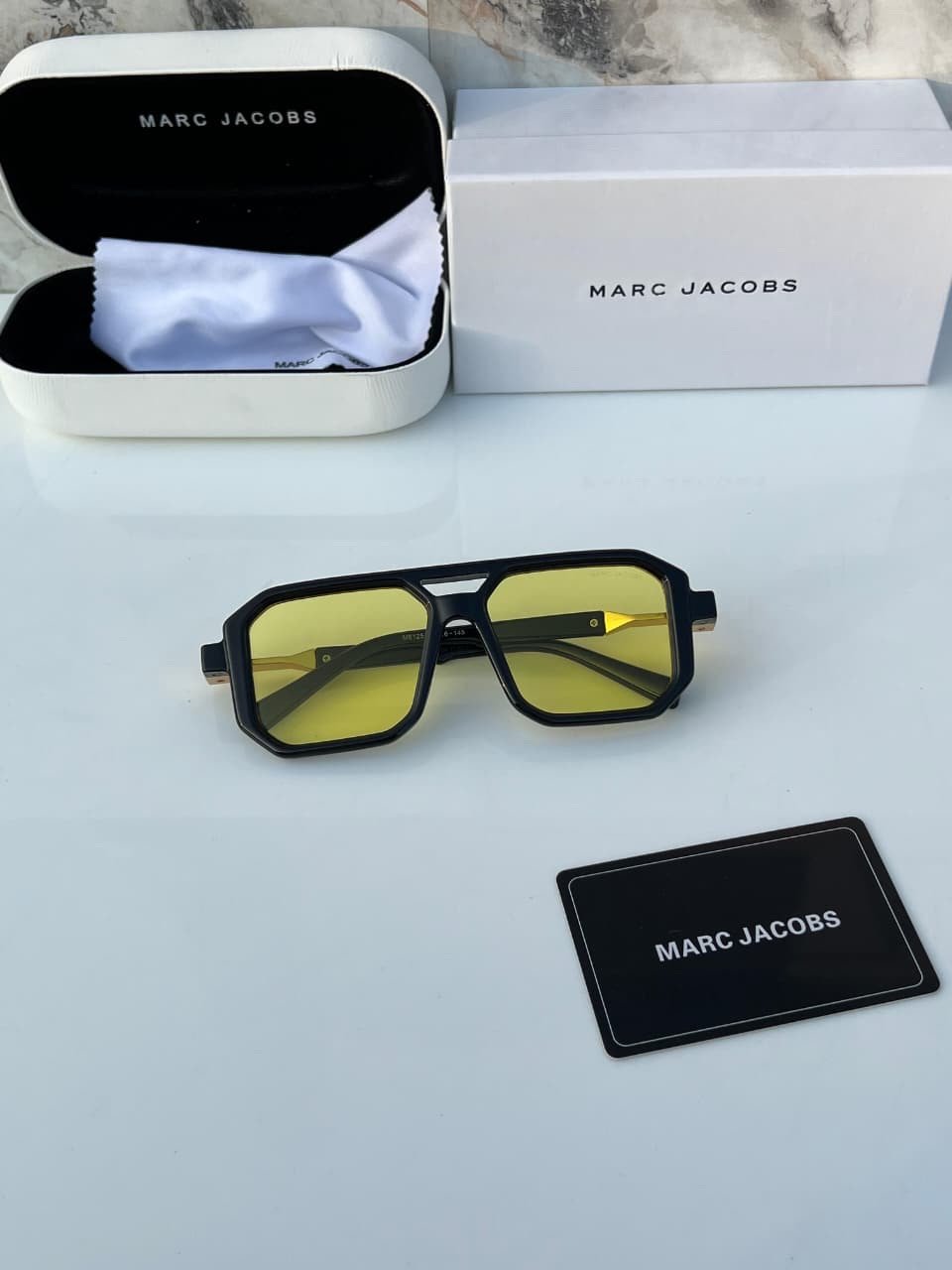 Marc Jacobs Black Yellow Sunglasses – Bold Designer Eyewear