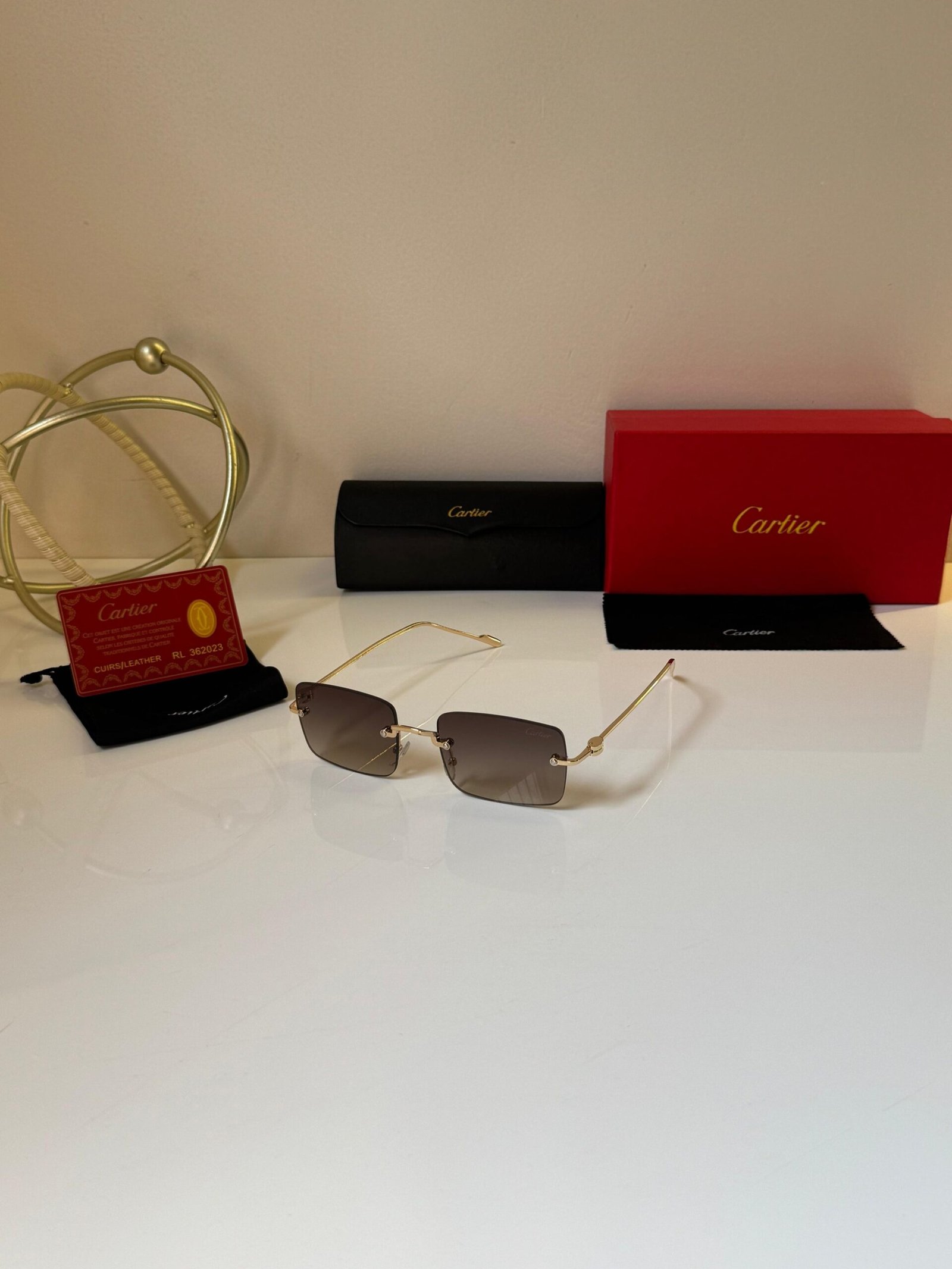 Cartier 2595 Gold Brown Sunglasses – Luxury Designer Eyewear