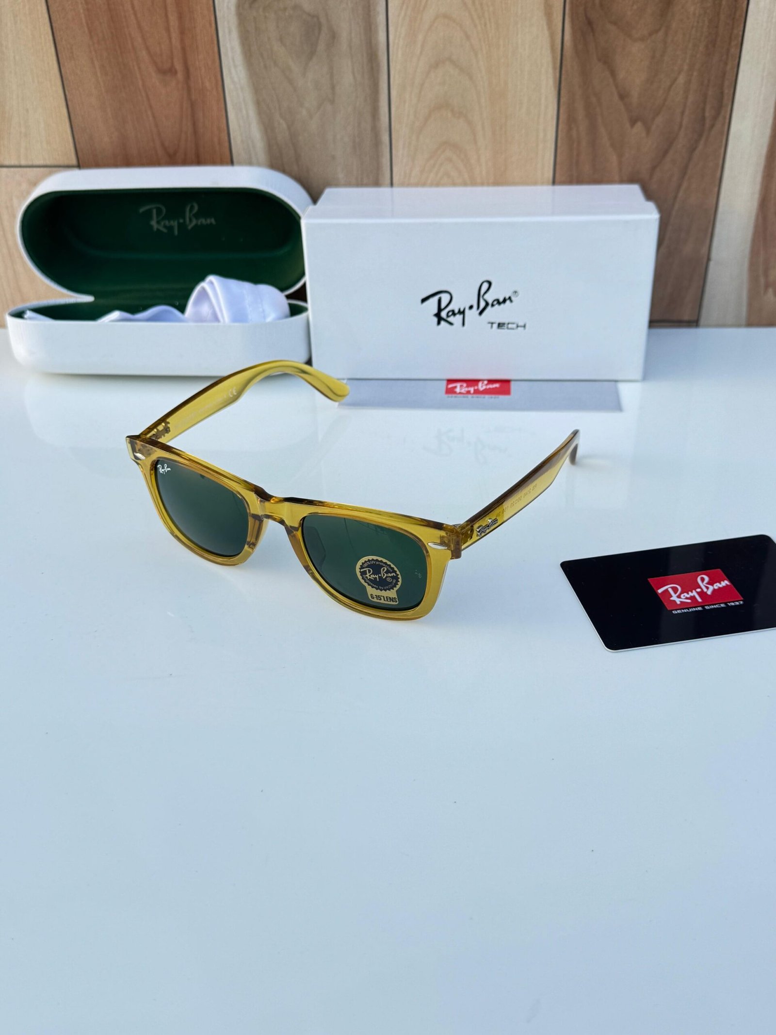Ray-Ban Yellow Green Sunglasses – Classic Designer Eyewear