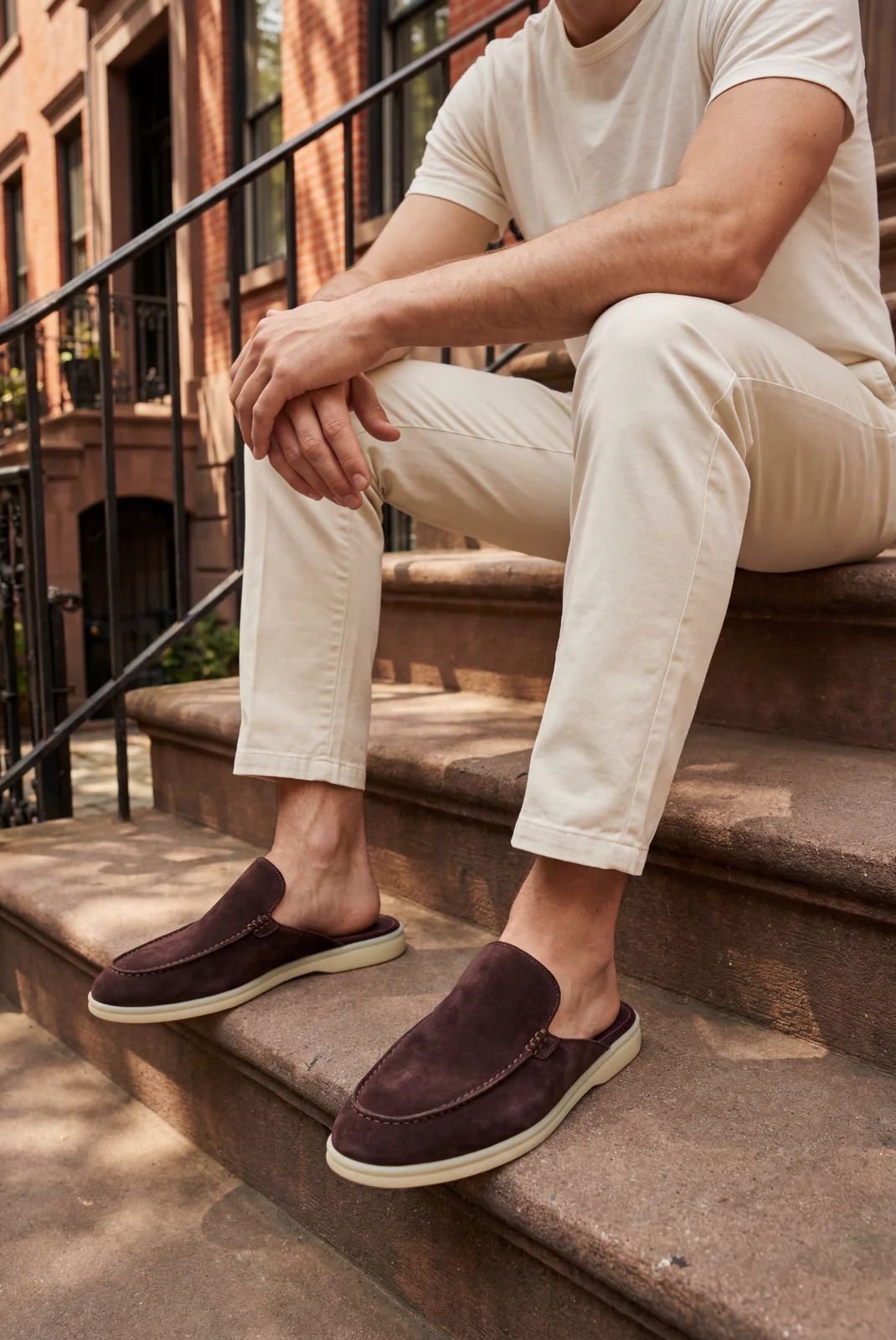 Loro Piana Men’s Summer Walk Loafers – Luxury Suede. (Brown)