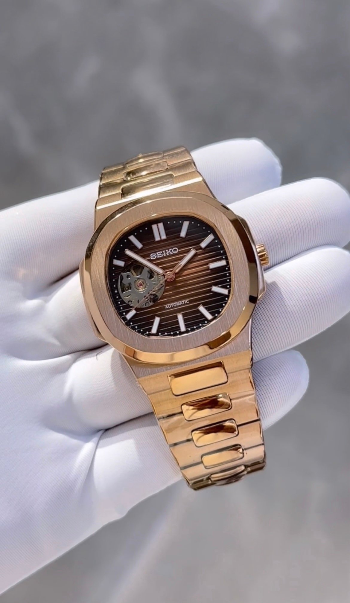 SEIKO NAUTIKO  Mod Nautilus – Luxury Inspired Automatic Watch (MASTERCOPY EDITION) (BROWN)