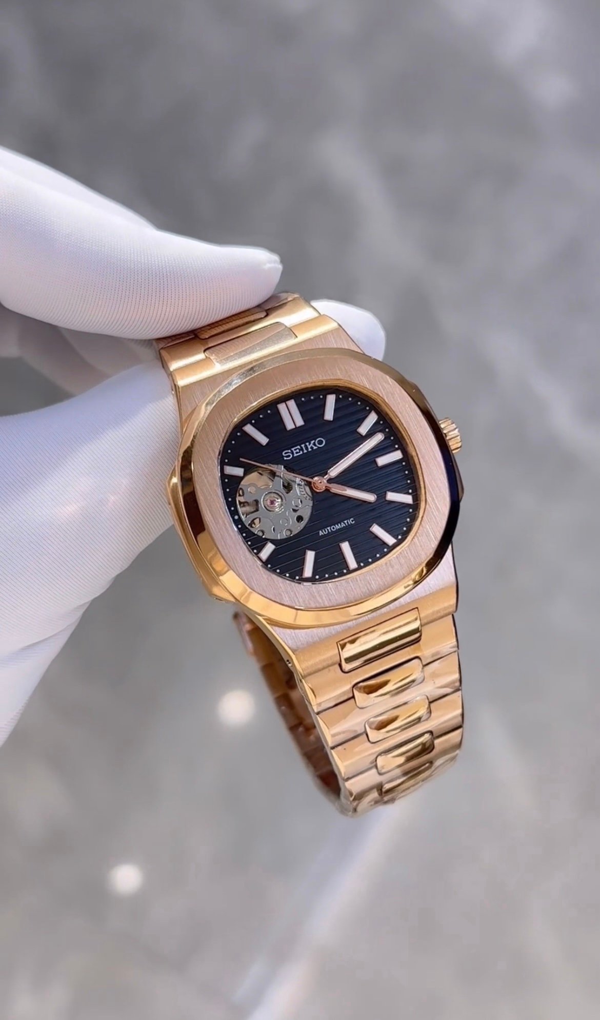 SEIKO NAUTIKO  Mod Nautilus – Luxury Inspired Automatic Watch (MASTERCOPY EDITION) (BLACK)