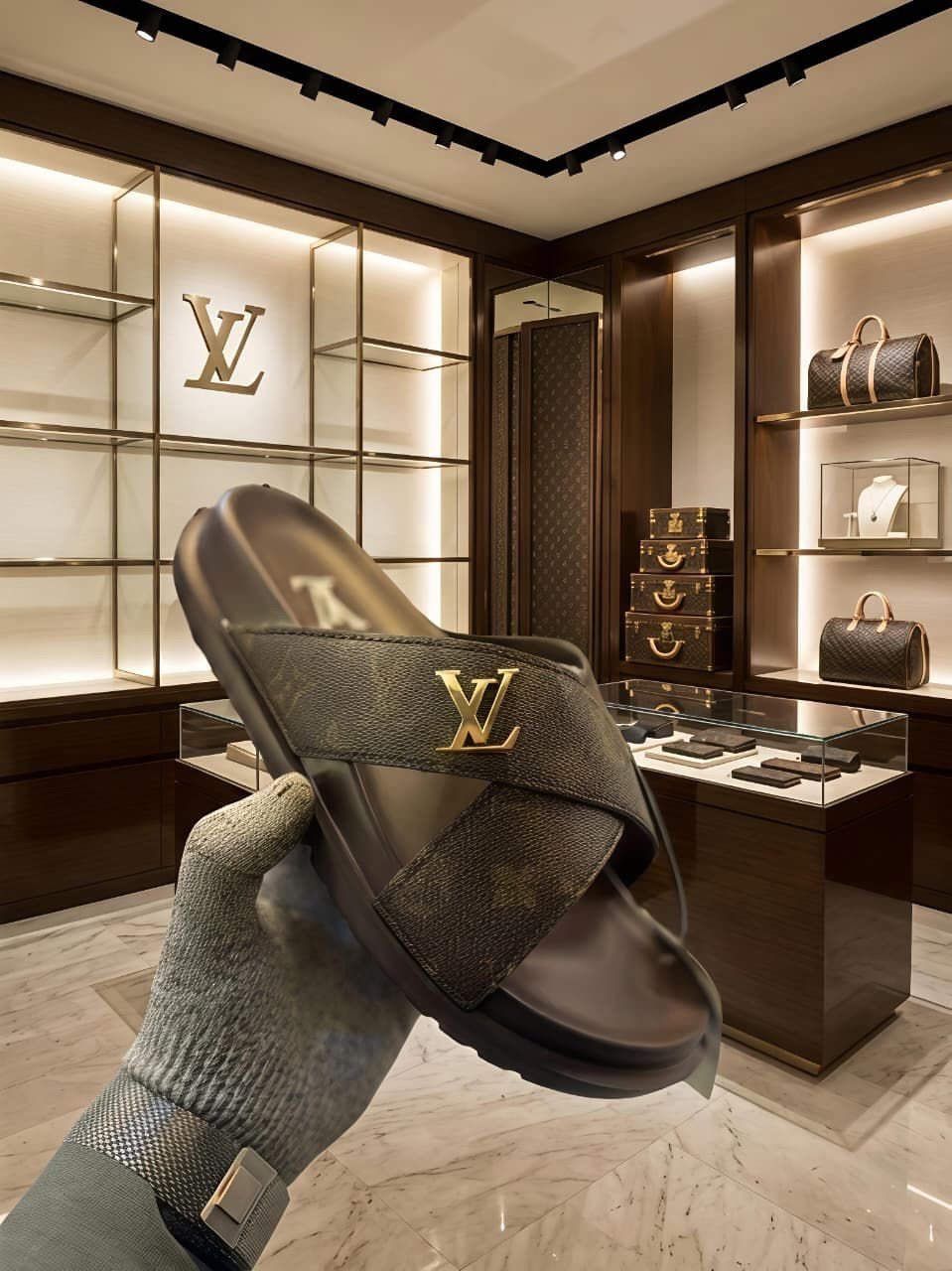Louis Vuitton Premium Quality Brown Sandals – Luxury Designer Footwear