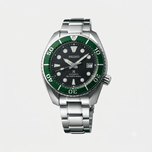 Seiko Prospex Green Bezel Black Dial